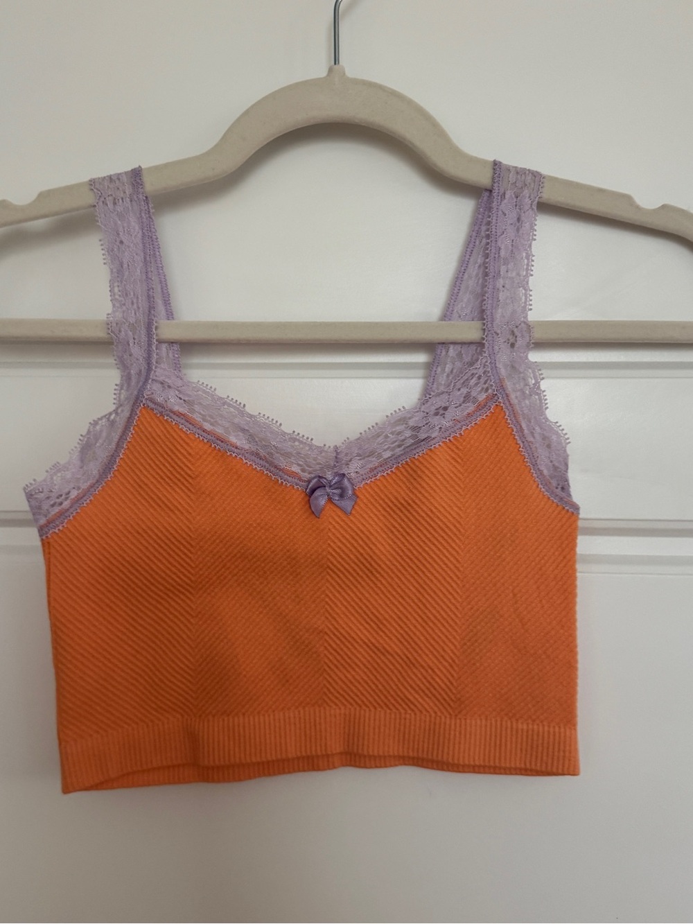 Out From Under Crop Tank in Purple & Orange Size XS Small